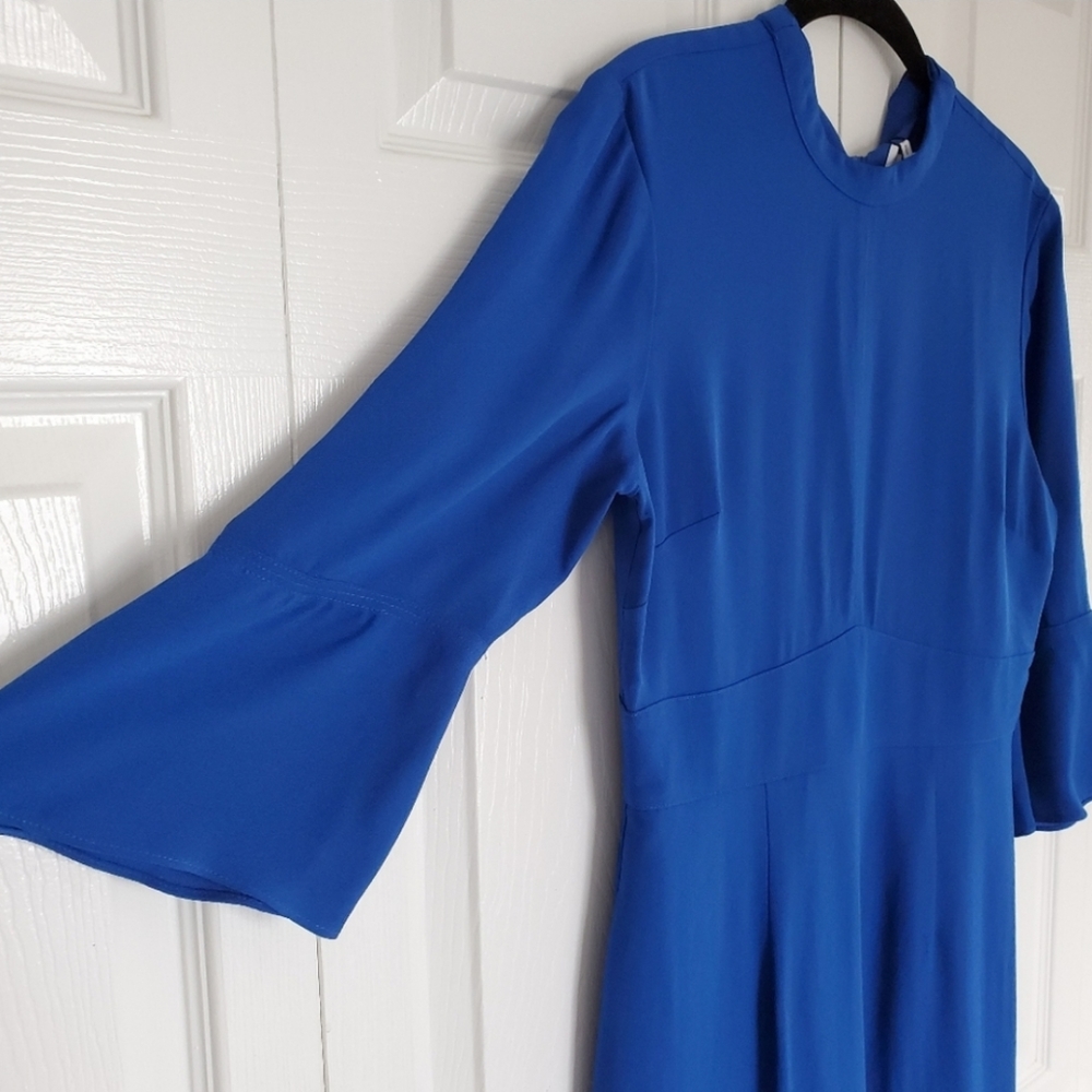 Reiss Royal $330 Crepe Cora Blue A-Line Dress - Picture 9 of 10